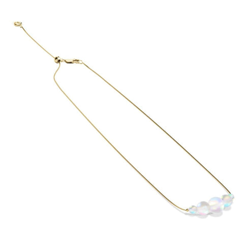 Rainbow White | Gold Vermeil | Mermaid Glass Infinity Clasp Necklace